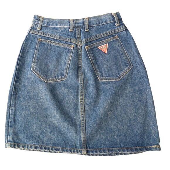 Guess women's vintage blue denim jean‎ skirt size 30 - Picture 1 of 5